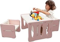 BanaSuper Kid's Table and 2 Chairs Set Plastic Act