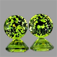 Natural Yellow Green Demantoid Pair(Flawless-VVS)