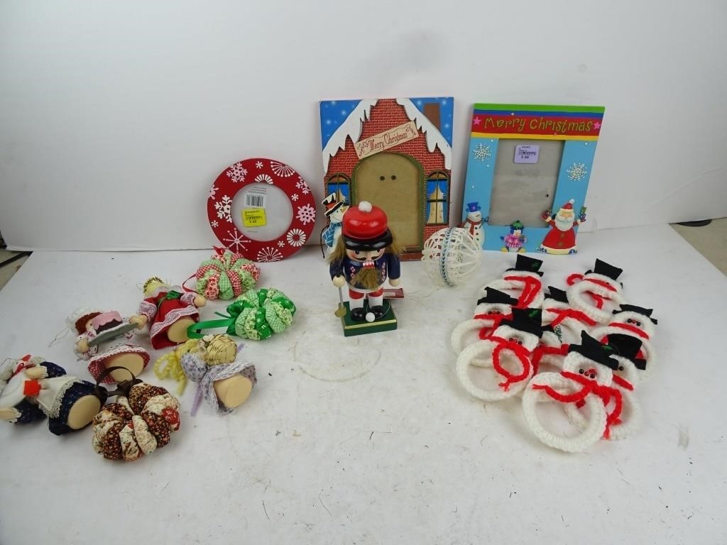 Lot of Misc. Christmas Items - Ornaments Frames &