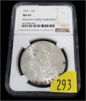 1897 Morgan dollar, NGC slab certified MS-64