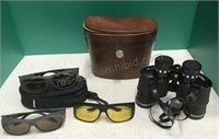 Binoculars and sunglasses