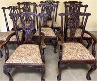Set Eight Antique Chippendale-Style Dining Chairs