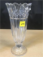 11" Block Lead Crystal Vase