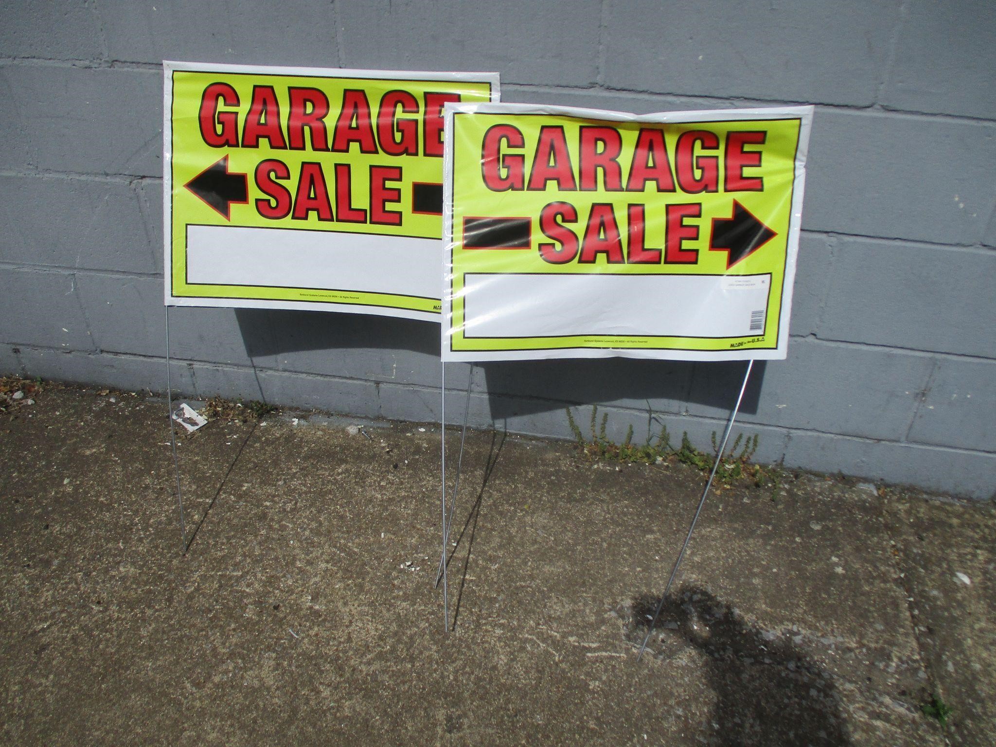 2 Garage Sale Signs