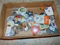 Flat full of Misc. pins & buttons