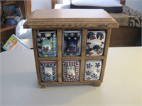 6 Drawer Ceramic Table Top Chest