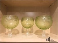 Set of 3 Decorative Stemware Glasses