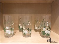 Set of 6 Hand Painted Beverage Glasses