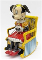 Linemar Tin Windup Minnie Mouse Knitter