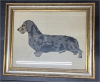 (AP) Framed Dachshund Cross-Stitch Wall Art. 23