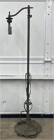 (Y) Vintage Green Metal Floor Lamp