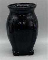 Art Deco Black Amethyst Paw Foot Vase