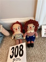 Small Vintage Raggedy Ann & Andy dolls