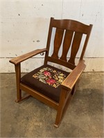 Antique Rocking Chair w/ Needlepoint Seat