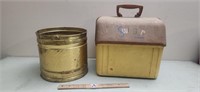 Metal Planter & Vintage Swinger Cooler Lunchbox