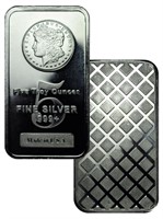 5 oz. Silver Morgan Design Bar -.999 Pure
