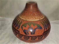 Navajo Authentic Red Clay Vase - Signed 2005