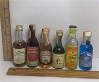 6 vintage mini liqueur bottles * Old Forester