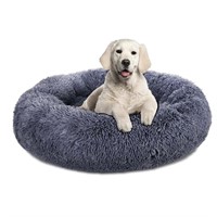 Plush Calming Dog Bed, Donut Dog Bed for Small