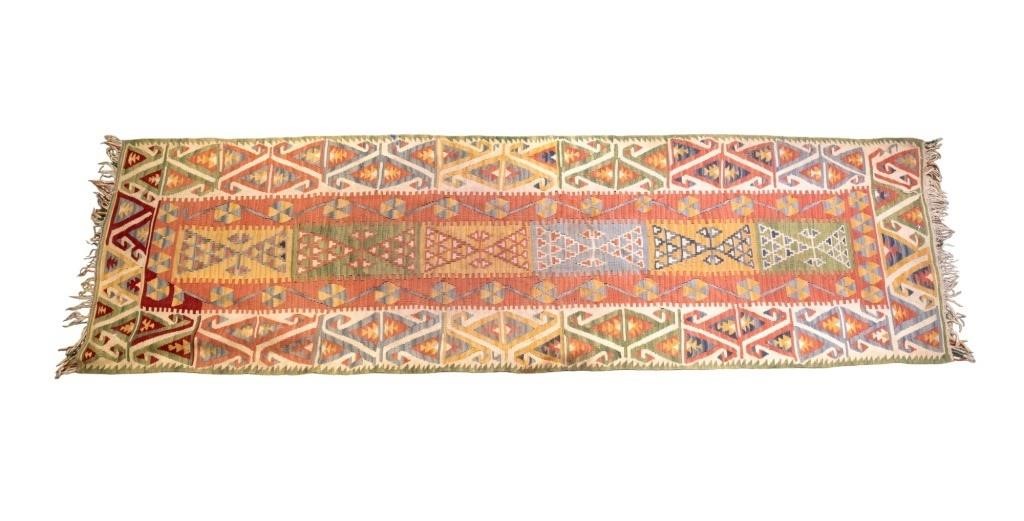 Hand-Woven Wool Turkish Kilim Rug