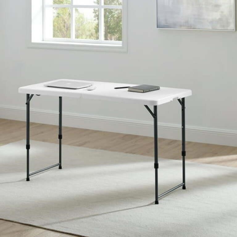 Mainstays White 4-Foot Adjustable Height Table