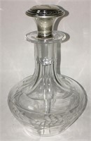 Cut Glass Perfume Bottle With Sterling Stopper