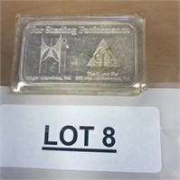 1 OUNCE SILVER BAR / STERLING / SHIPS