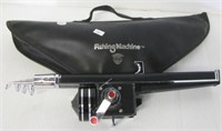 Vintage telescopic fishing machine with case.