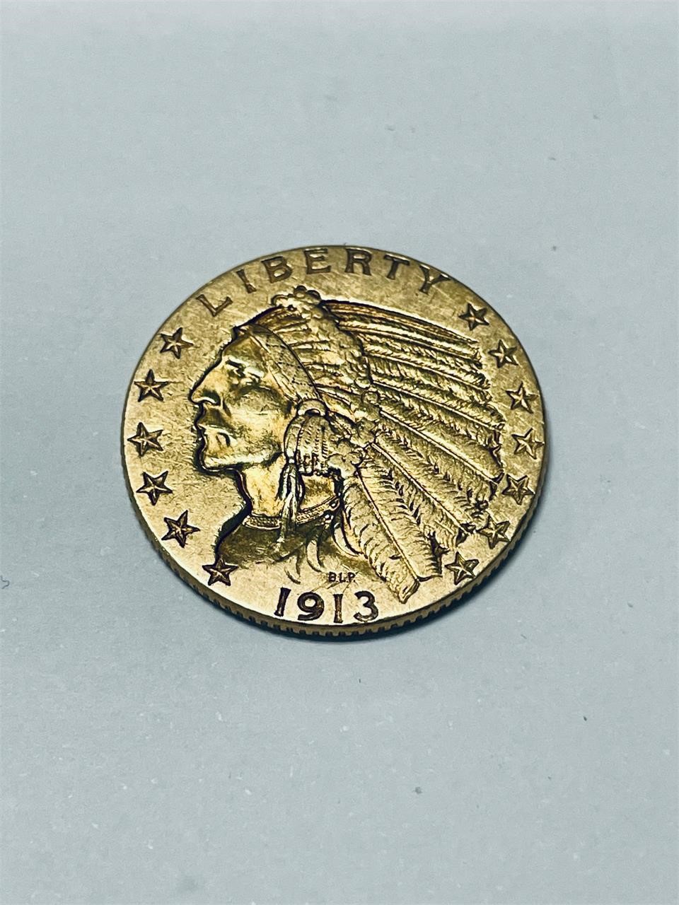 1913 Gold $5 Indian Head Half Eagle