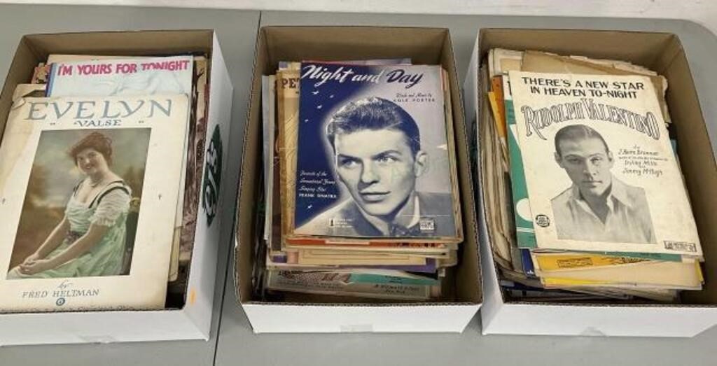 (3) Boxes Antique & Vintage Sheet Music