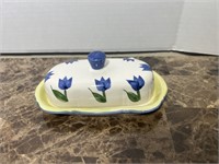 YELLOW & BLUE BUTTER DISH