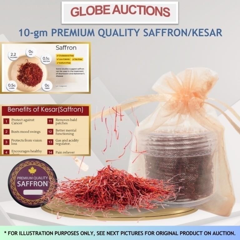 10-gm PREMIUM QUALITY SAFFRON/KESAR (MSP: $100)