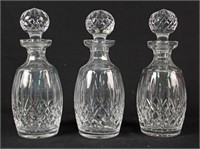 Three Waterford Crystal Lismore Spirit Decanters