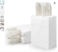 100 PCS Kraft Paper Bags, White Paper Bags