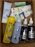 Sunscreen and hand sanitizer lot