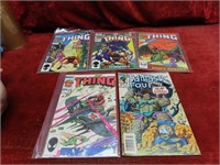 (5)The Thing Marvel Comic Books. Vintage.