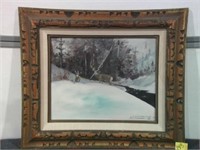 ORIGINAL C. CUTS THE ROPE FRAMED PAINTING, 74'