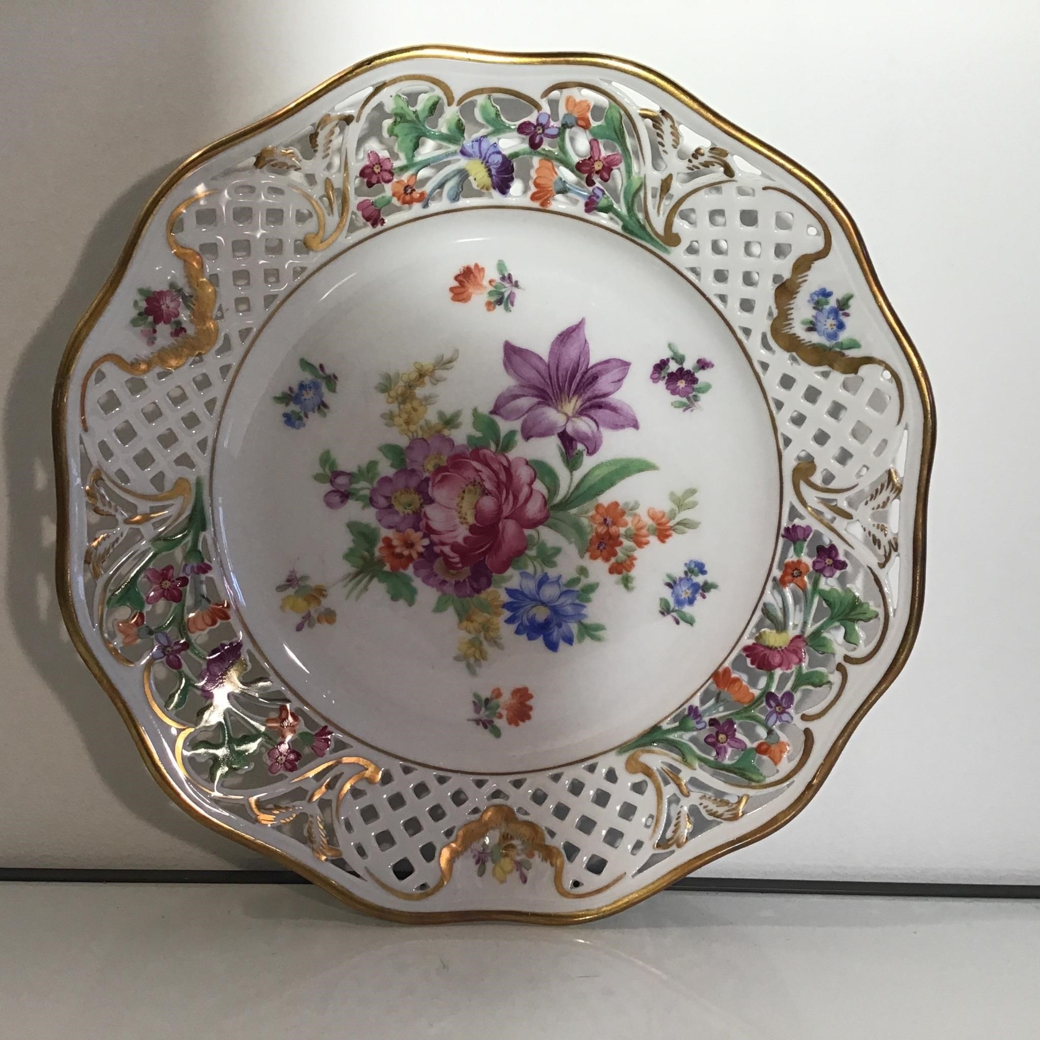 DRESDEN FLORAL PLATE GERMANY