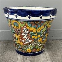Mexican Clay Painted Pottery Planter