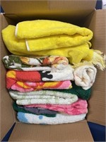 Box of towels, wash rags and others
