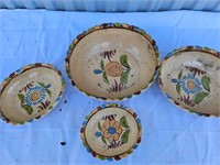 Vintage Colorful Art Ceramic Bowls