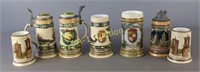 Group of  Six "Florida" Beer Steins