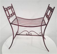 Vintage iron vanity bench, 25" x 12" x 26"