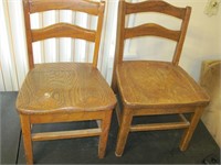 F69 - Two Vintage Wood Children's Chairs