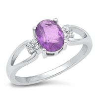 Oval Cut 2.00ct Milky Amethyst Ring