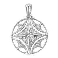 Pretty Pave White Sapphire Designer Pendant