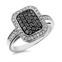 Black & White 5.20 ct Diamondique Designer Ring