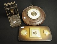 German wooden mounted barometer