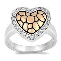 Heart Shape Two-Tone Ring