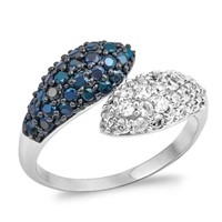 Deep Blue & White Diamondique Designer Ring